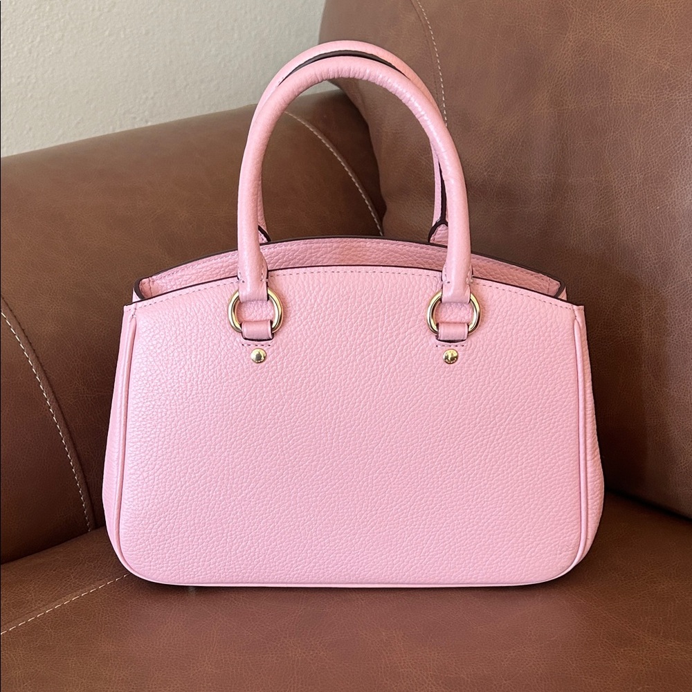 Coach Powder Pink Pebbled Leather Savannah Satchel - Picture 2 of 14